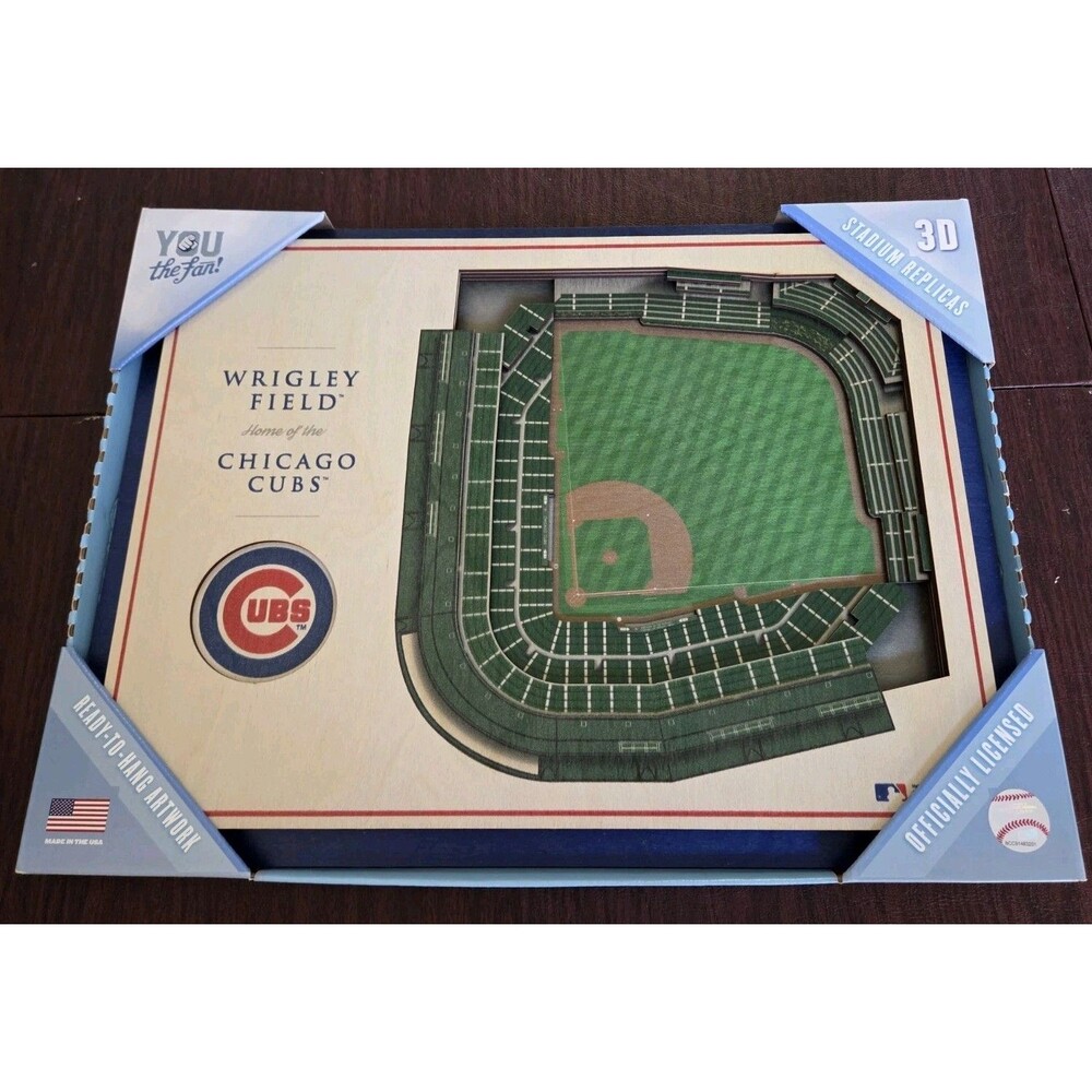 MLB Chicago Cubs 3D Stadium Replica NEW IN BOX 1/8" Deep Real Wood